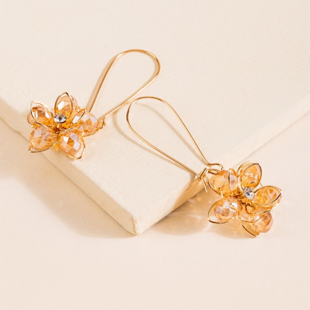 iso: francesca's orange beaded flower earrings